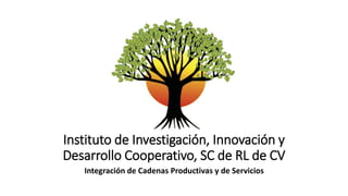 Instituto de Investigación, Innovación y
Desarrollo Cooperativo, SC de RL de CV
Integración de Cadenas Productivas y de Servicios
 