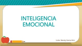 INTELIGENCIA
EMOCIONAL
Licda. Wendy García M.A.
 