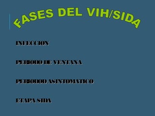 IINNFFEECCCCIIOONN 
PPEERRIIOODDOO DDEE VVEENNTTAANNAA 
PPEERRIIOODDOODD AASSIINNTTOOMMAATTIICCOO 
EETTAAPPAA SSIIDDAA 
 