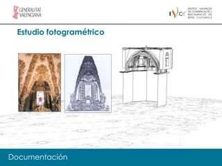 Estudio fotogramétrico




    El IVC+R tiene como una de sus prioridades la investigación en todos los
    campos relacionados con la conservación de Bienes Culturales. Existe un
    apoyo firme a todos aquellos proyectos relacionados con el desarrollo de
    nuevos procesos y métodos de intervención, estudios históricos y nuevos
    métodos de análisis, diagnóstico y documentación.

Documentación
 