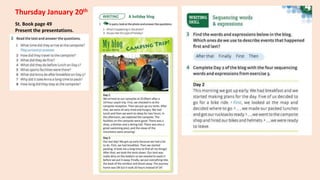 Thursday January 20th
St. Book page 49
Present the presentations.
 