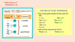 Friday January 7th
Workbook p. 42
 