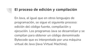 Presentación Java que explica los elementos iniciales de programación ...