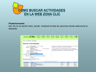Posteriormente:
Dar clic en la opción área, donde mostrará la lista de opciones donde selecciona la
deseada.
 