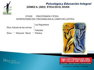 AUTORIDAD.  FROMM – ETICA Y PSICOANÁLISIS	El problema.El hombre ha llegado a “Dominar la naturaleza” y se ha esclavizado por la máquina.¿Qué es el hombre?- “Atrévete a saber”  “Confía en tu conocimiento”El estilo de vida occidental ha generado una confusión moral en el hombre y le ha generado desconfianza de la razón.	“Relativismo Existencial” ¿De qué dependemos?	      Genera dependencia.Ética humanista ha legado sistemas de valor basadas en la autonomía y la razón.La personalidad humana solo puede comprenderse a partir de la Mirada compleja del Hombre.Las normas morales se basan en las cualidades inherentes del hombre y su violación origina 	desintegración mental y emocional. 