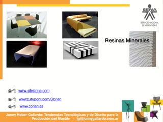 Resinas Minerales
www2.dupont.com/Corian78
www.corian.es78
www.silestone.com78
 