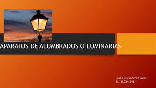 APARATOS DE ALUMBRADOS O LUMINARIAS
José Luis Sánchez Salas
CI. 8.024.548
 