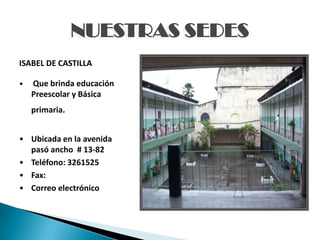 HIMNO AL COLEGIOIJuventud sin distingo de razaQue a este claustro venís  a estudiarEl colegio será vuestra casaDe la ciencia, el amor y la pazIIMientras otros agitan con odioPabellones de saña fatalElevemos nosotros al cieloNuestro blanco pendón caridadIIIQue la mano de Dios milagrosaBendiciones le den sin cesarA esta grande cruzada gloriosaCuyo emblema siempre es la verdadIVEl colegio entidad generosaSiempre fiel a su noble idealLogre siempre esta hazaña asombrosaLa difícil misión de educarVAquí estudian blancos y negrosBogotanos, antioqueñosSea cual fuere su colorRaza, credo, tradiciónAdelante juventudJOSE MARÍA CARBONELLLetra y música:Rodrigo de J.  Zapata