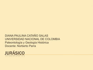 DIANA PAULINA CATAÑO SALAS
UNIVERSIDAD NACIONAL DE COLOMBIA
Paleontología y Geología Histórica
Docente: Norberto Parra

JURÁSICO
 