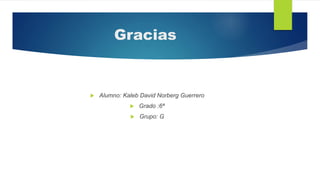 Gracias
 Alumno: Kaleb David Norberg Guerrero
 Grado :6ª
 Grupo: G
 