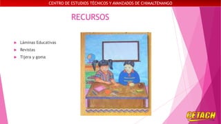 CENTRO DE ESTUDIOS TÉCNICOS Y AVANZADOS DE CHIMALTENANGO

RECURSOS


Láminas Educativas



Revistas



Tijera y goma

 