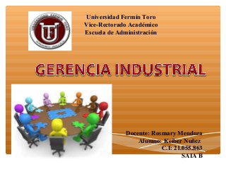 Universidad Fermín Toro
Vice-Rectorado Académico
Escuela de Administración
Docente: Rosmary Mendoza
Alumno: Keiber Nuñez
C.I: 21.055.863
SAIA B
 