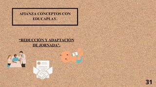 AFIANZA CONCEPTOS CON
EDUCAPLAY.
“REDUCCIÓN Y ADAPTACIÓN
DE JORNADA”.
31
 