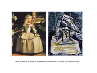 Detalle del cuadro de Las Meninas. INFANTA MARGARITA. Original pintado por Velázquez. Interpretación de Picasso.
