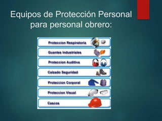Equipos de Protección Personal
para personal obrero:
 