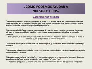 Retrasos en el lenguaje.