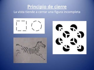 Principio de cierre
La vista tiende a cerrar una figura incompleta
 