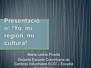 María Leticia Pineda
Docente Escuela Colombiana de
Carreras Industriales ECCI – Escuela
 