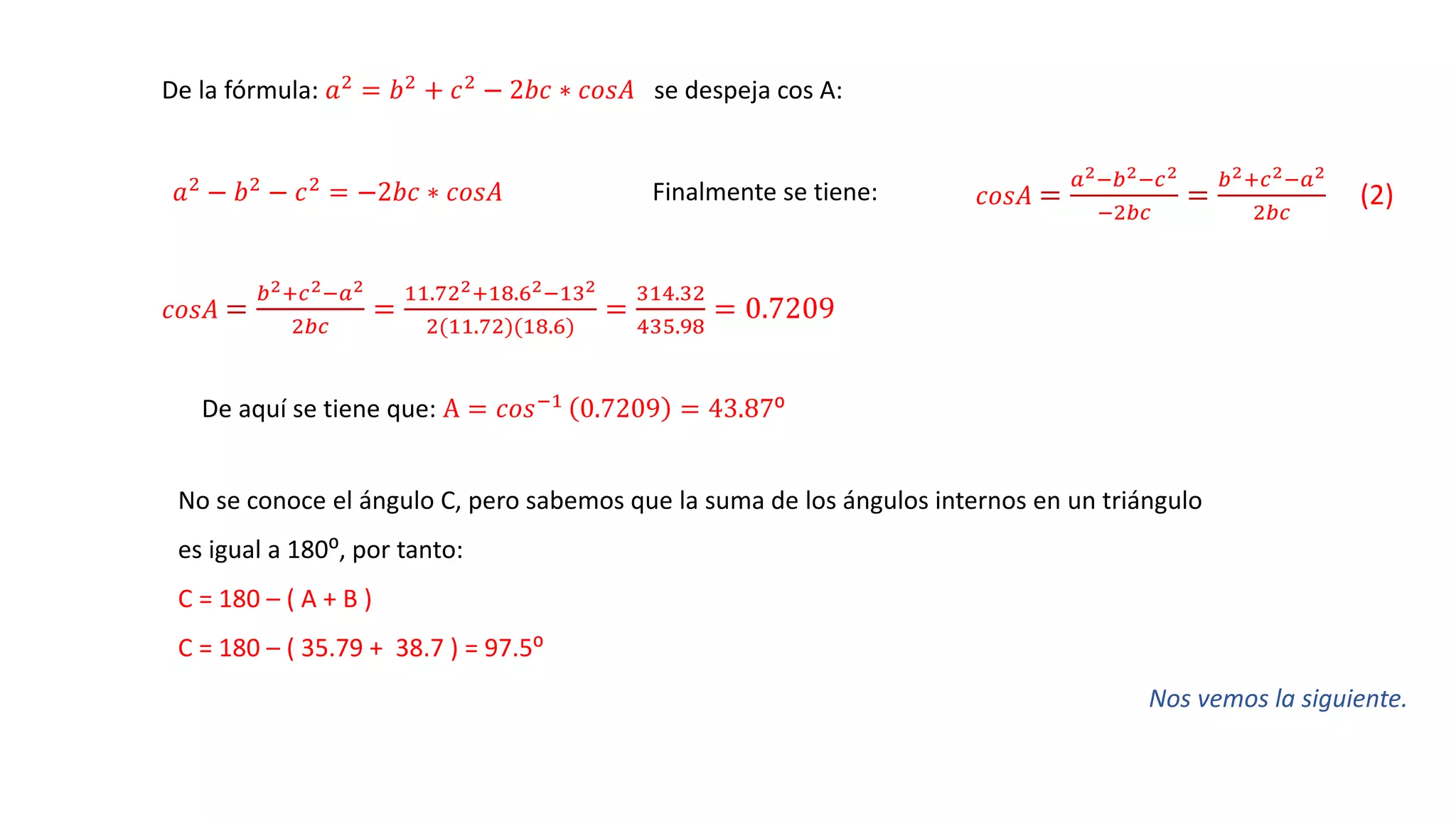 Ley de los cosenos | PPT