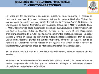 COMISIÓN DE POBLACIÓN, FRONTERASY  ASUNTOS MIGRATORIOS