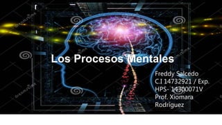 Los Procesos Mentales
Freddy Salcedo
C.I 14732921 / Exp.
HPS- 14300071V
Prof. Xiomara
Rodríguez
 