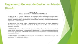 Reglamento General de Gestión Ambiental
(RGGA)
 