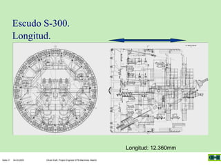 Escudo S-300.
Longitud.

Longitud: 12.360mm
Seite 21

04.03.2005

Olivier Kraft, Project Engineer EPB-Machines, Madrid

 