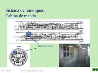 Sistema de remolques.
Cabina de mando.

Cabina de mando.

Seite 65

04.03.2005

Olivier Kraft, Project Engineer EPB-Machines, Madrid

 