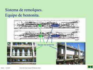Sistema de remolques.
Equipo de bentonita.

Equipo de bentonita.

Seite 81

04.03.2005

Olivier Kraft, Project Engineer EPB-Machines, Madrid

 