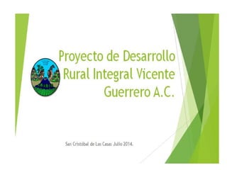 Proyecto de desarrollo rural integral Vicente Guerrero A.C. 