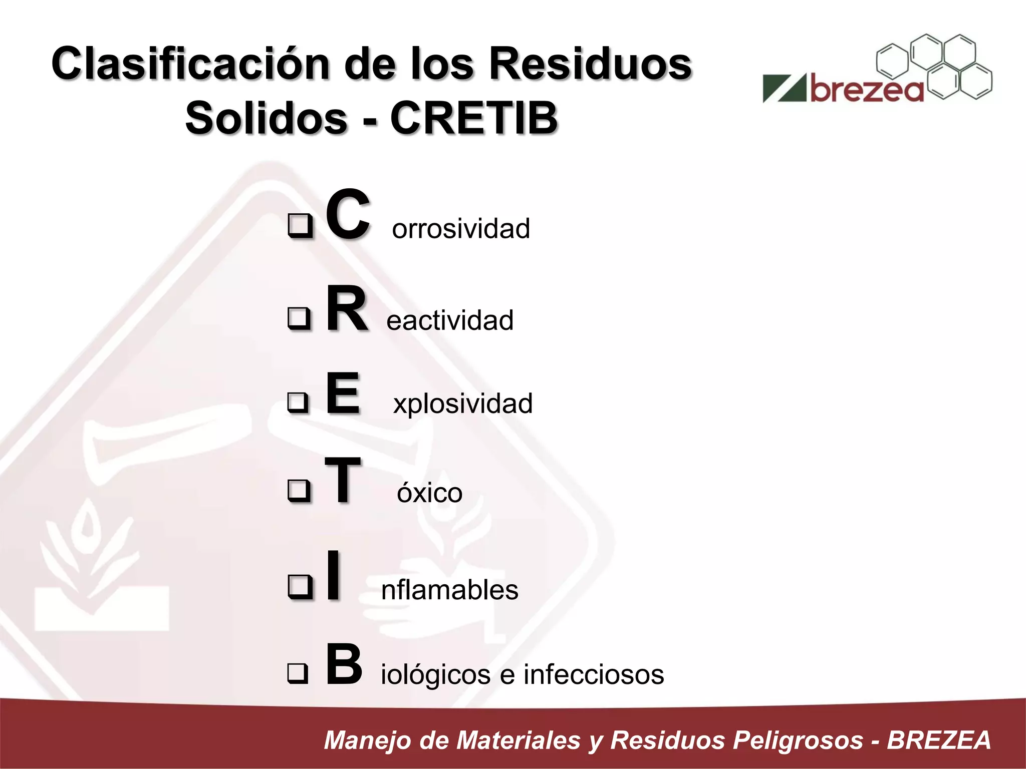 Presentación manejo de materiales y residuos peligrosos | PDF