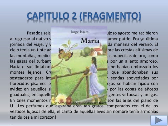 Fragmentos de los Cápitulos 1, 2, 4, 6, 60 y 65 de la novela María de…