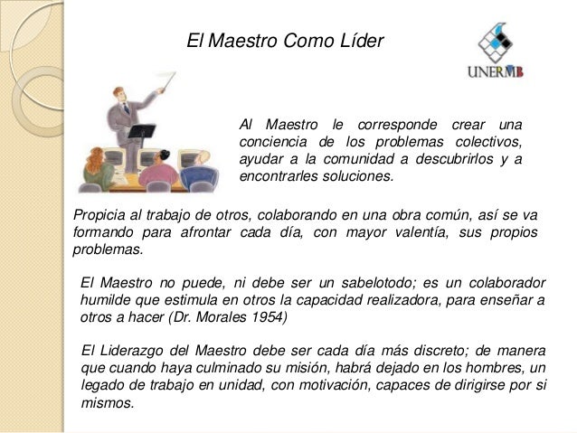 El Papel Del Maestro Como Lider Y Promotor Del Cambio