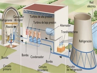 A enerxía nuclear
• A produción desta enerxía en España é recente. Íniciase en 1969
(temos que relacionar o seu auxe coa crise enerxética do petróleo
de 1973). Será entre mediados dos anos setenta e gran parte dos
oitenta cando se produza a súa expansión. En 1987 prodúcese a
moratoria nuclear. A súa produción estabilízase. No 2014 xenerou o
20,5% da enerxía eléctrica española.
• A presión da opinión pública moi sensible aos argumentos sobre
todo dos movementos ecoloxistas e da explosión da central nuclear
de Chernóbil (Ucraína) motivaron este freo. Coa moratoria nuclear
que supuxo a paralización das novas centrais que estaban
construíndose (ver táboa) e o peche gradual das centrais que
actualmente están operativas no momento da morte do seu ciclo de
funcionamento (30 anos aproximadamente). As centrais nucleares
operativas na actualidade están situadas en seis emprazamentos
co funcionamento de oito reactores (ver táboa e mapa).
• O seu destino principal é producir electricidade en seis centrais
nucleares, cuxa localización responde exclusivamente a decisións
políticas. Ademáis, emprégase en medicina (radioloxía e
radioterapia).
 