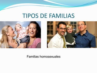 TIPOS DE FAMILIAS




 Familias homosexuales
 