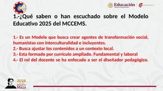 Jornada de Discusión sobre el Modelo Educativo 2025 y el Bachillerato ...