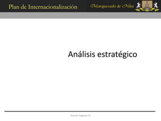 Plan de Internacionalización




                        Análisis estratégico




                         Quesos Segama SL
 