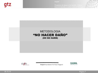 05.10.10 METODOLOGIA “ NO HACER DAÑO” (DO NO HARM) 