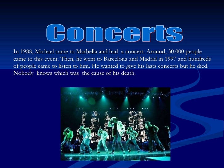 Presentation of Michael Jackson