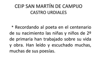 CEIP SAN MARTÍN DE CAMPIJO CASTRO URDIALES ,[object Object]