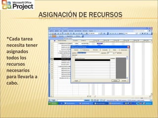 *Cada tarea
necesita tener
asignados
todos los
recursos
necesarios
para llevarla a
cabo.
 