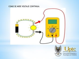 COMO SE MIDE VOLTAJE CONTINUA:
