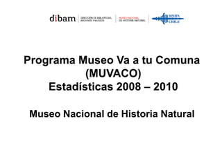 Programa Museo Va a tu Comuna  (MUVACO) Estadísticas 2008 – 2010 Museo Nacional de Historia Natural 