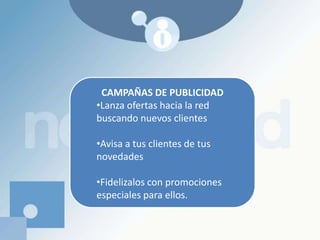 Tienda on-line configurada por el mismo usuarioPRESENCIA ESTÁTICALocalización geográfica de tu negocio