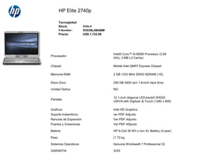 HP Elite 2740p,[object Object]
