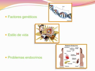  Factores genéticos




 Estilo de vida




 Problemas endocrinos
 