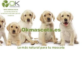 www.okmascota.es
La tienda online de
productos naturales para tu
mascota
Okmascota.es
Lo más natural para tu mascota
 