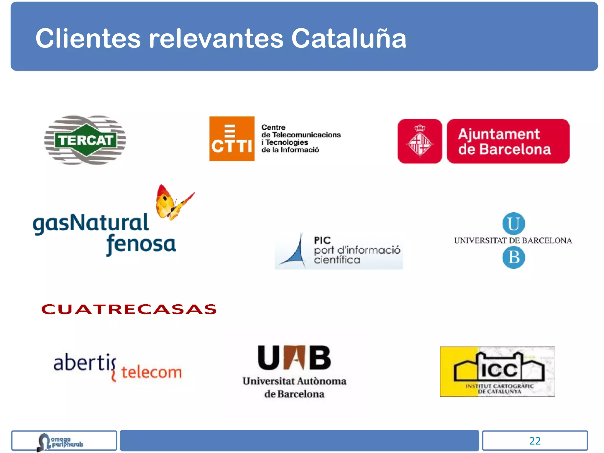 Clientes relevantes Cataluña




                               22
 