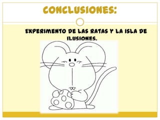 Conclusiones:
Experimento de las ratas y la isla de
           ilusiones.
 