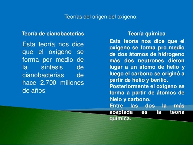 origen del oxigeno